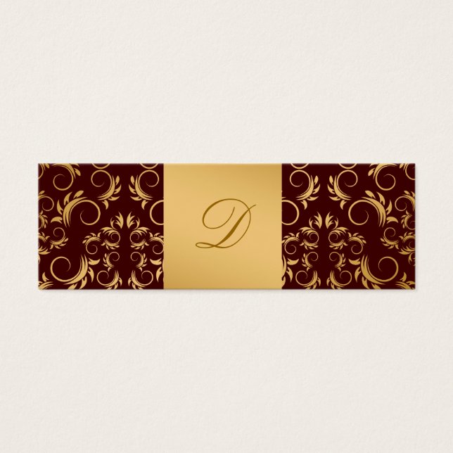 311-gouden goddelijke chocolade monogram mini visitekaartjes (Voorkant)