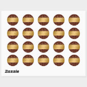 311-Gouden Goddelijke Chocolade Ronde Sticker (Vel)