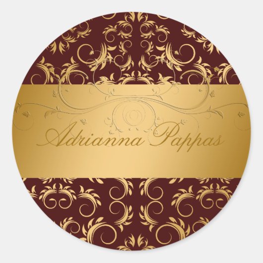 311-Gouden Goddelijke Chocolade Ronde Sticker (Voorkant)