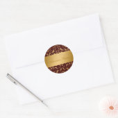311-Gouden Goddelijke Chocolade Ronde Sticker (Envelop)