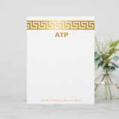 311-Gouden Griekse sleutel Briefhoofd (Staand voorkant)