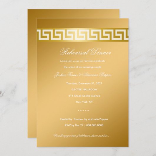 311-Gouden Griekse sleutel Kaart (Voorkant / Achterkant)