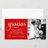 311  Gracias-fotokaart Hart Rood Bedankkaart (Voorkant / Achterkant)