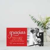 311  Gracias-fotokaart Hart Rood Bedankkaart (Staand voorkant)