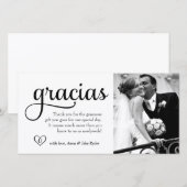 311  Gracias-fotokaart met hart Bedankkaart (Voorkant / Achterkant)