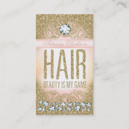 311 Haar Glam Gold Glitter Pink Afsprakenkaartje