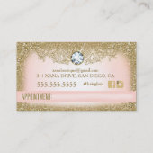 311 Haar  Glam Gold Glitter Pink Afsprakenkaartje (Achterkant)