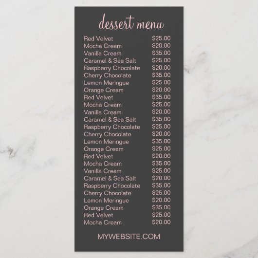 311 Haute Cupcakes Polka Dots Pink Menu (Achterkant)