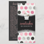311 Haute Cupcakes Polka Dots Pink Menu (Voorkant / Achterkant)