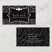 311 Haute Zebra Leopard Pink Visitekaartje (Voorkant / Achterkant)