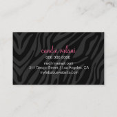 311 Haute Zebra Leopard Pink Visitekaartje (Achterkant)