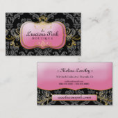 311-Het lichtroze Bord | Zwart Visitekaartje (Voorkant / Achterkant)