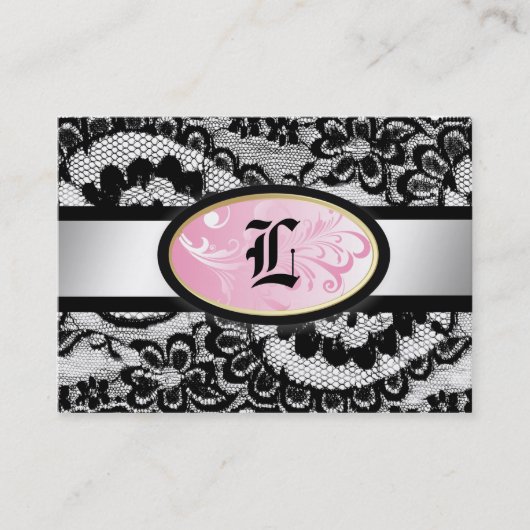 311 het luxeRoze Iradescent van het kant Visitekaartje (Voorkant)