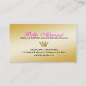 311 het straal Zwarte Roze MetaalGoud Sass van Visitekaartje (Achterkant)