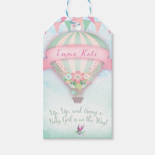 311 Hete Luchtballon Baby shower Label Cadeaulabel (Voorkant)