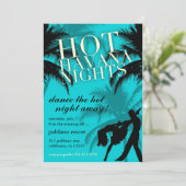 311 Hot Havana Nights Aqua Black Invite Kaart (Staand voorkant)