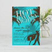 311 Hot Havana Nights Aqua Brown Invite Kaart (Staand voorkant)