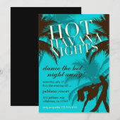 311 Hot Havana Nights Aqua Brown Invite Kaart (Voorkant / Achterkant)