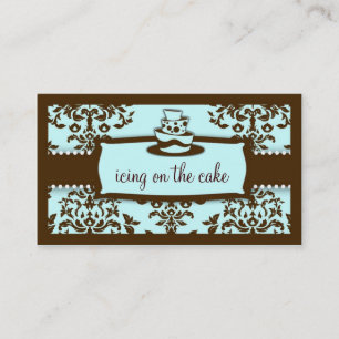 311 Icking op de Cake 3 Tier Chocolate Blue Visitekaartje