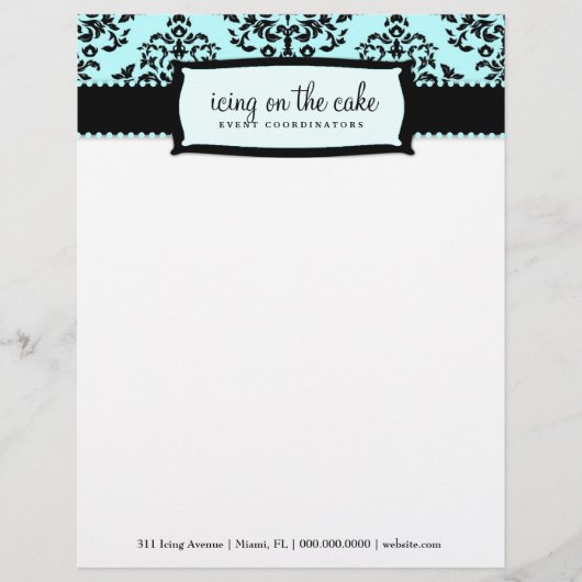 311 Icking op de Cake Iets blauw Briefhoofd Ontwerp (Voorkant)