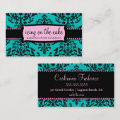 311 IJking op de Cake Aqua Pink Visitekaartje (Voorkant / Achterkant)