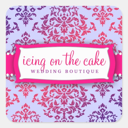 311 IJs op de taart Roze & Lavendel 2 Vierkante Sticker (Voorkant)