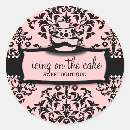 311 IJs op de taart Sweet Icing Pink 3 Tier Ronde Sticker (Voorkant)