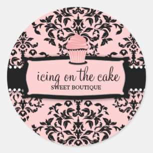 311 IJs op de taart Sweet Icing Pink Cupcake Ronde Sticker