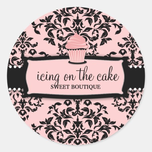 311 IJs op de taart Sweet Icing Pink Cupcake Ronde Sticker (Voorkant)