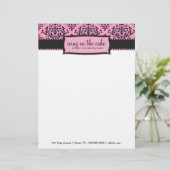311-IJsmaken op de Roze Licorice Letterhead Custom Briefhoofd (Staand voorkant)