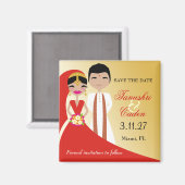 311- Indian Beauty bruid met bruidegom Magneet (Voorkant / Achterkant)