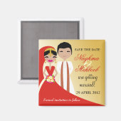 311 Indiase Beauty Bride met bruidegom Magneet (Voorkant / Achterkant)