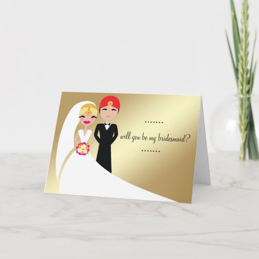 311 Indiase bruid in witte jurk blond (Voorkant)