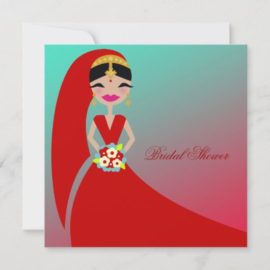 311-Indiase schoonheid | Vrijgezellenfeest Turquoi Kaart (Voorkant)