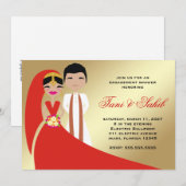 311 Indische Bride & Groom Bindi Uitnodiging (Voorkant / Achterkant)