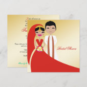 311-Indische schoonheid met gegromd Vrijgezellenfe Kaart (Voorkant / Achterkant)