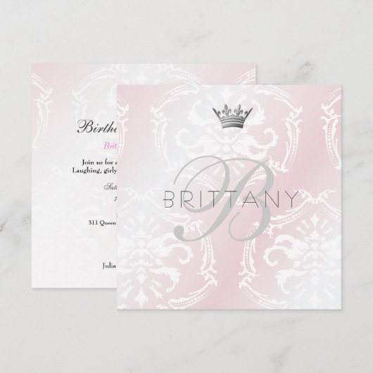 311 Informeer roze uitnodiging (Voorkant / Achterkant)