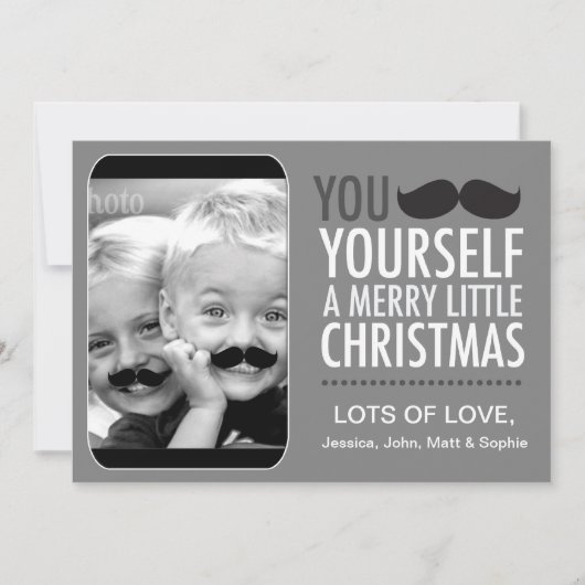311 Interactieve Mustache Holiday Card Feestdagenkaart (Voorkant)