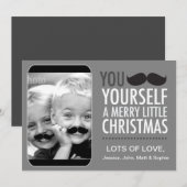 311 Interactieve Mustache Holiday Card Feestdagenkaart (Voorkant / Achterkant)