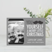 311 Interactieve Mustache Holiday Card Feestdagenkaart (Staand voorkant)