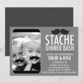 311 Interactieve Stache Dinner Bash Mustache Kaart (Voorkant / Achterkant)