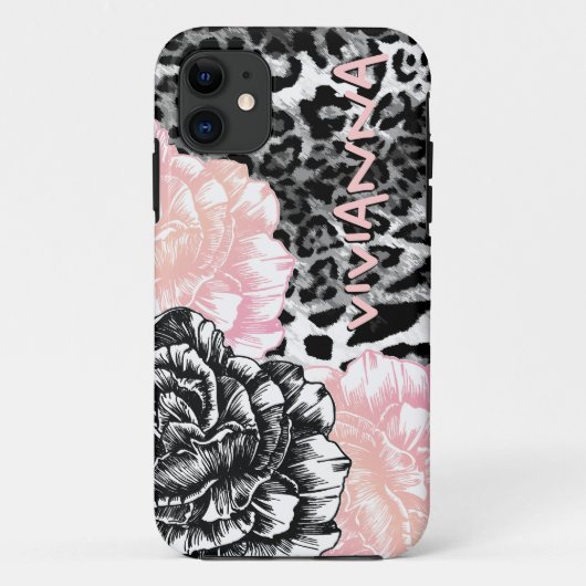 311 iPhone 5 Le Plush Fleur Funky Leopard Pink Case-Mate iPhone Case (Achterkant)