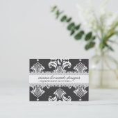 311 Iriana Damask Chubby Charcoal Visitekaartje (Staand voorkant)