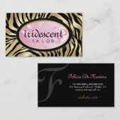 311-Iridescent Golden Zebra - Roze Visitekaartje (Voorkant / Achterkant)
