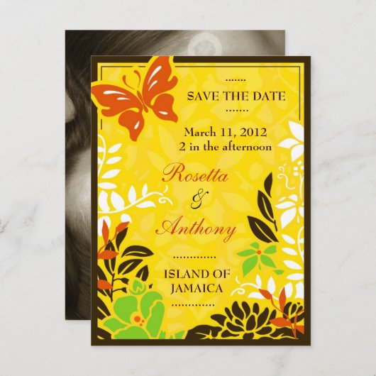 311 JAMAICAN GARDEN SAVE THE DATE AANKONDIGINGSKAART (Voorkant / Achterkant)