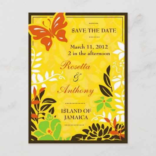 311 JAMAICAN GARDEN SAVE THE DATE AANKONDIGINGSKAART (Voorkant)