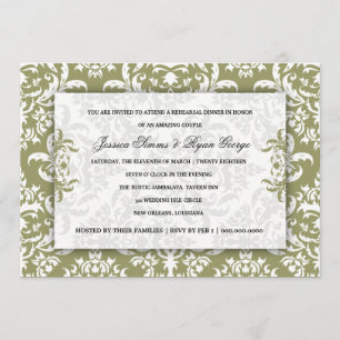 311 Jessica Green Damask-uitnodiging Kaart