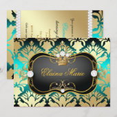 311 Jet Black Ciao Bella Aqua Sass Birthday Kaart (Voorkant / Achterkant)