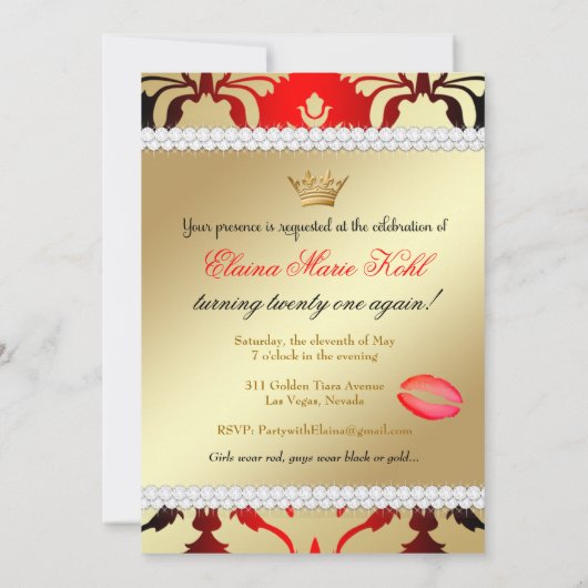 311 Jet Black Ciao Bella Cherry Sass Birthday Kaart (Achterkant)