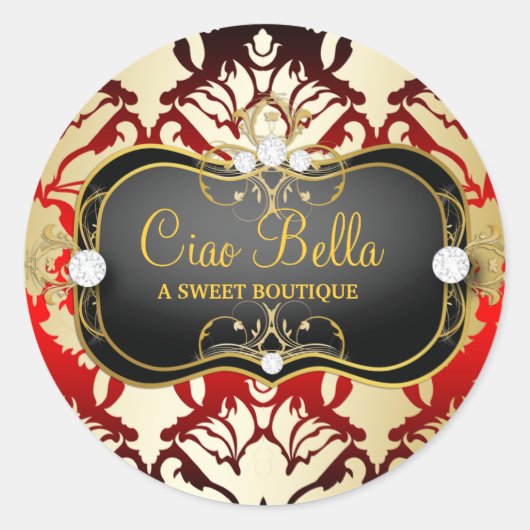 311 Jet Black Ciao Bella Cherry Sass Ronde Sticker (Voorkant)